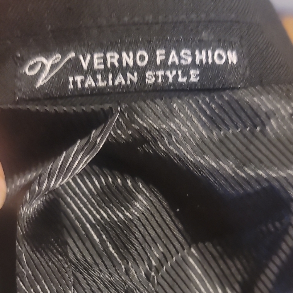 Verno Fashion italian super 120s Black 2 button Suit Jacket blazer 48 l - Picture 4 of 10